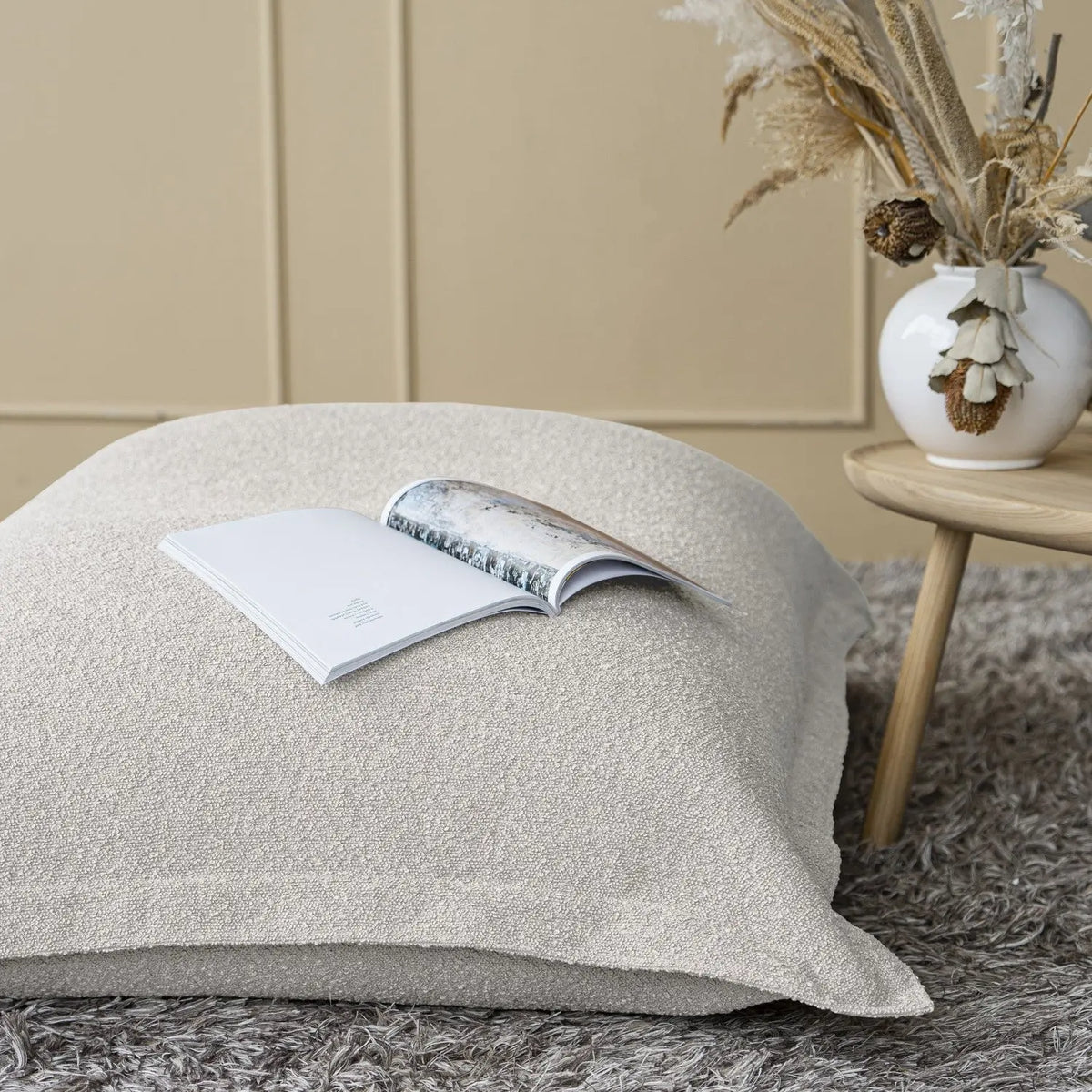 sittsäck 2me Madu Bouclé OEKO-TEX ® White grey-Sittsäck-Slowdown