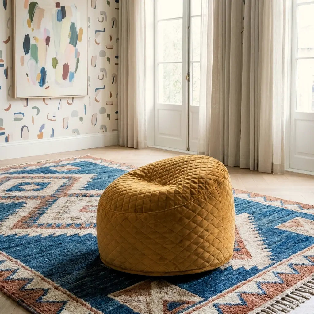 Barnfåtölj Sittsäck Om 85 Lure Luxe Mustard