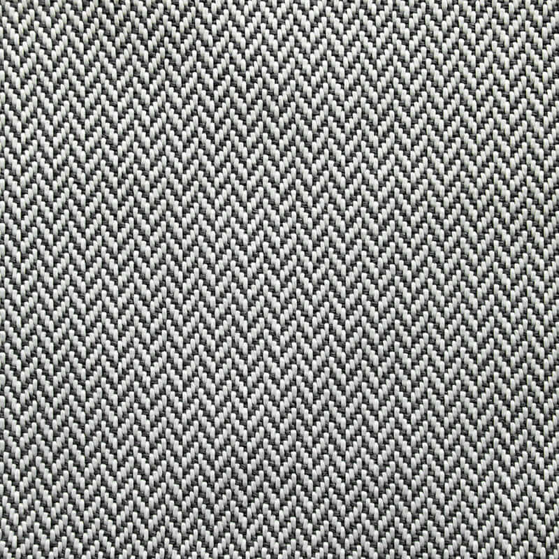 Närbild på tyget till Sittsäck Lounge 100 Canaria Grey, ett gråvitt fiskbensmönster.