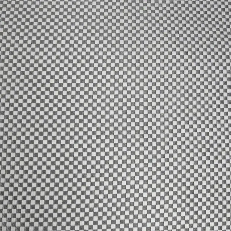 Närbild på sittsäck Lounge 100 Capri Light Grey med rutigt tyg i ljusgrått och vitt.