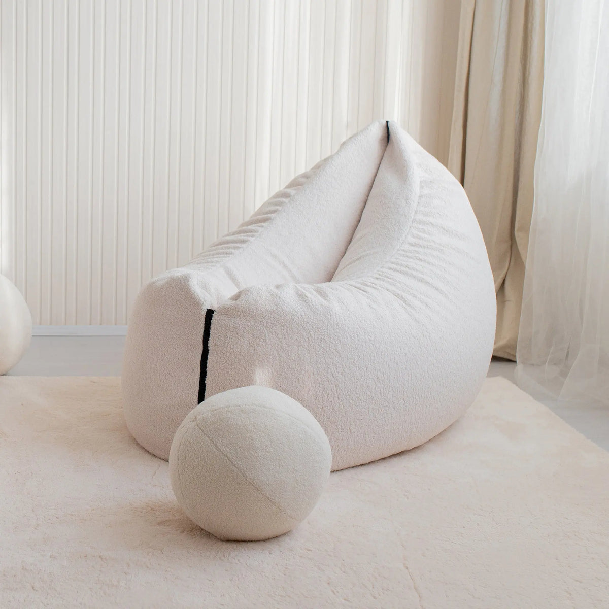 Sittsäck Clip Clap 90 Teddy Cream-Bean bags-Slowdown