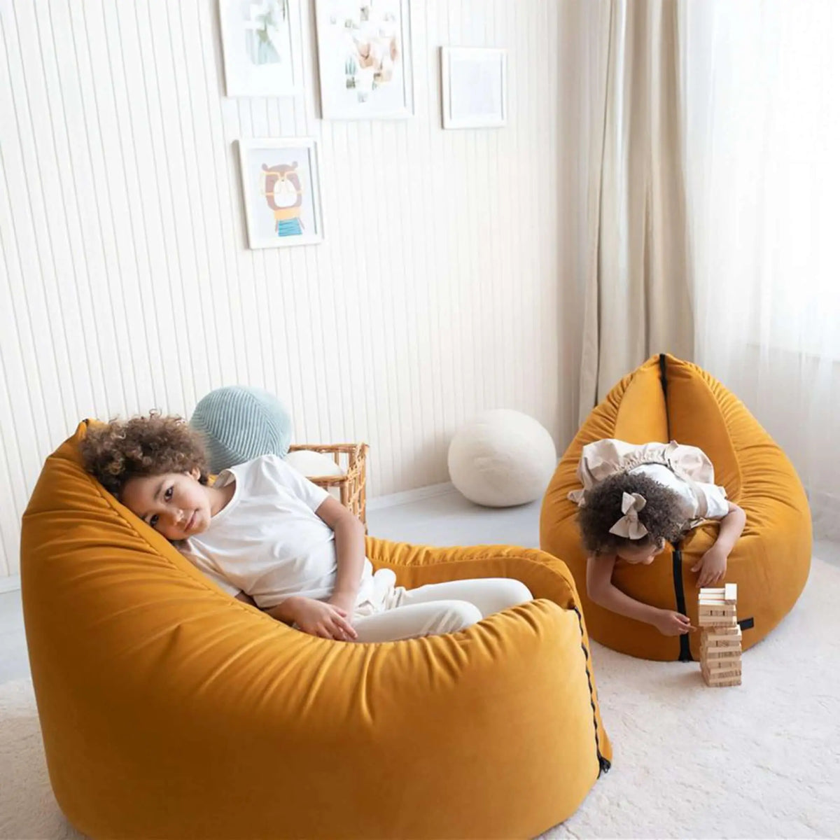 Sittsäck Clip Clap 115 Barcelona White Grey-Bean bags-Slowdown