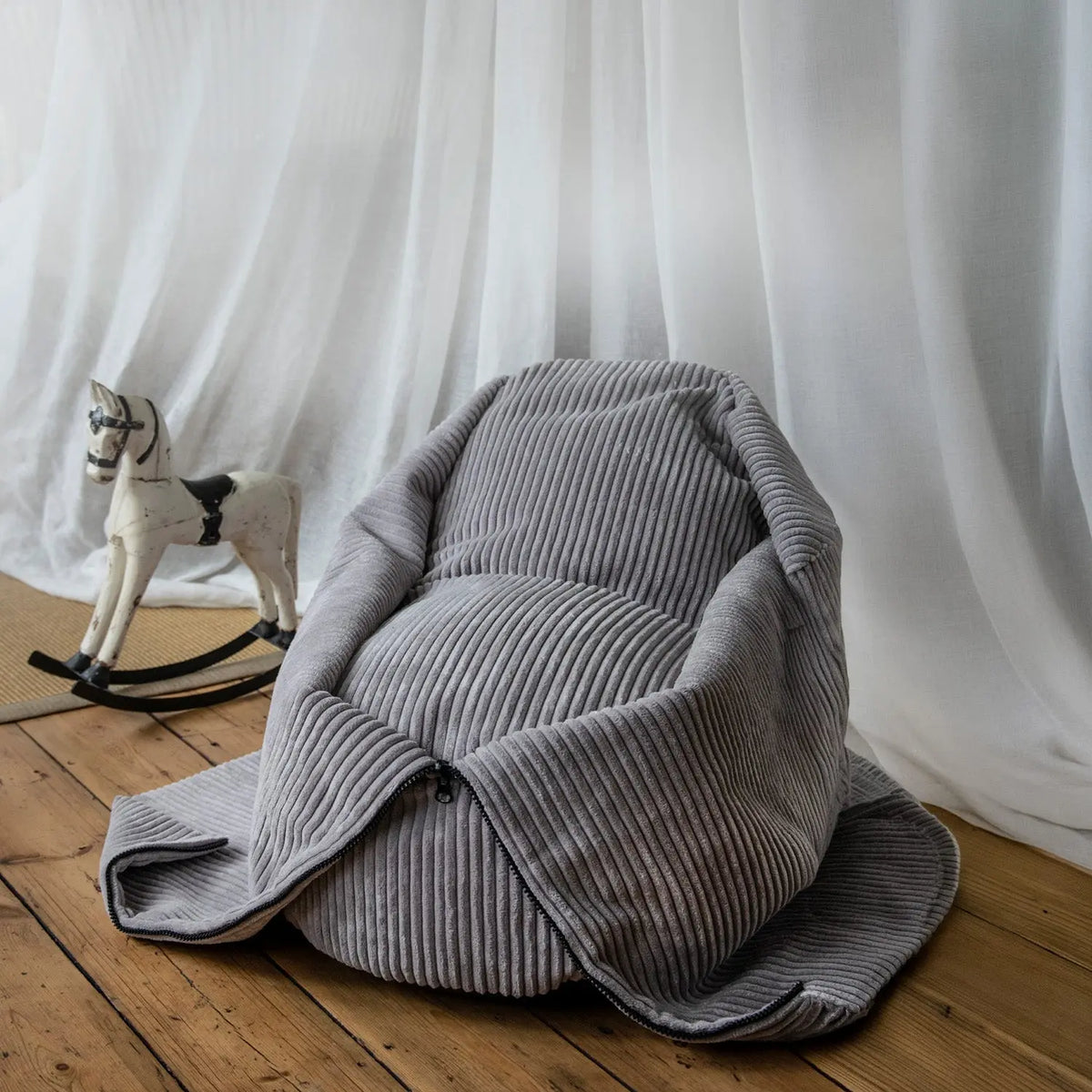 Sittsäck Cocoon 80 Waves White Grey SLOWDOWN