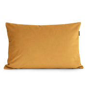 sammet dekorationskudde 65x45 i senapsgul färg, elegant kudde för soffan och sängen.