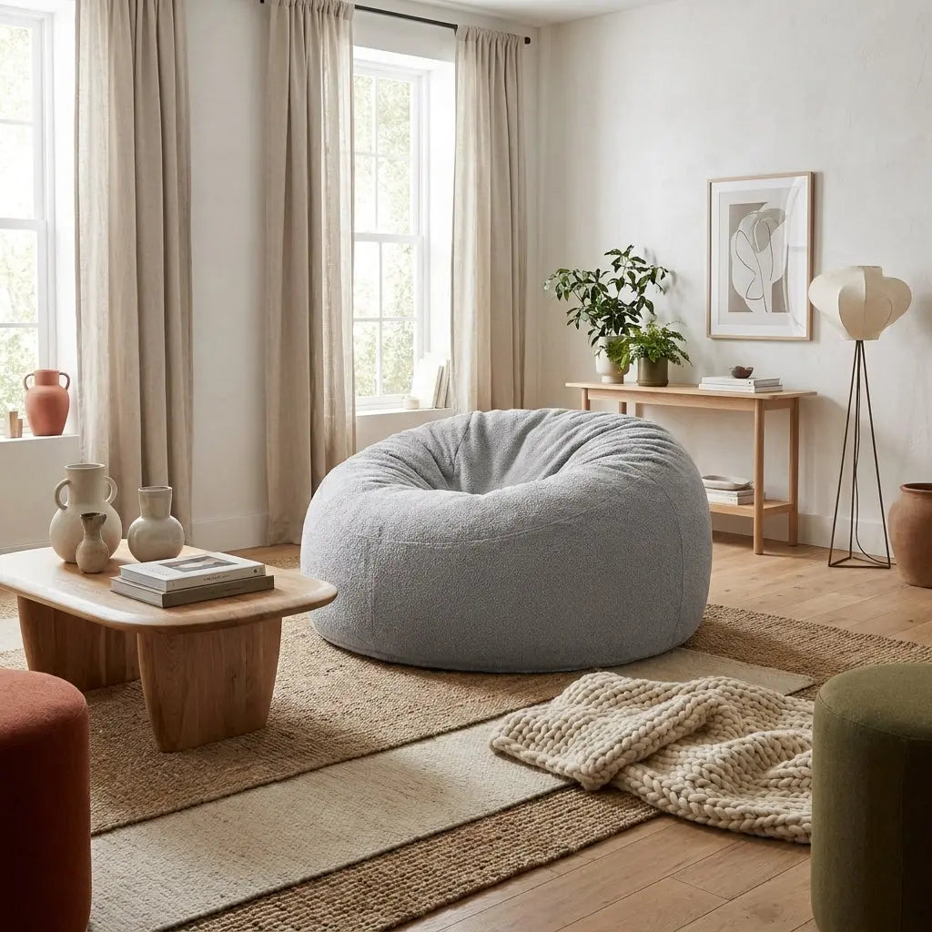 Fåtölj Sittsäck Om 135 Madu Light Grey