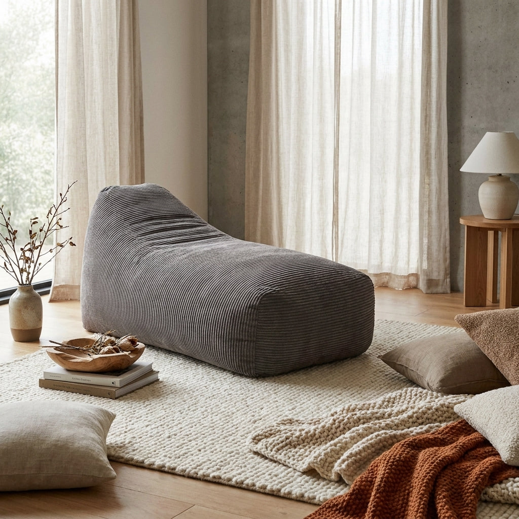 Fåtölj Sittsäck Snug Long 140 Waves Dark Grey