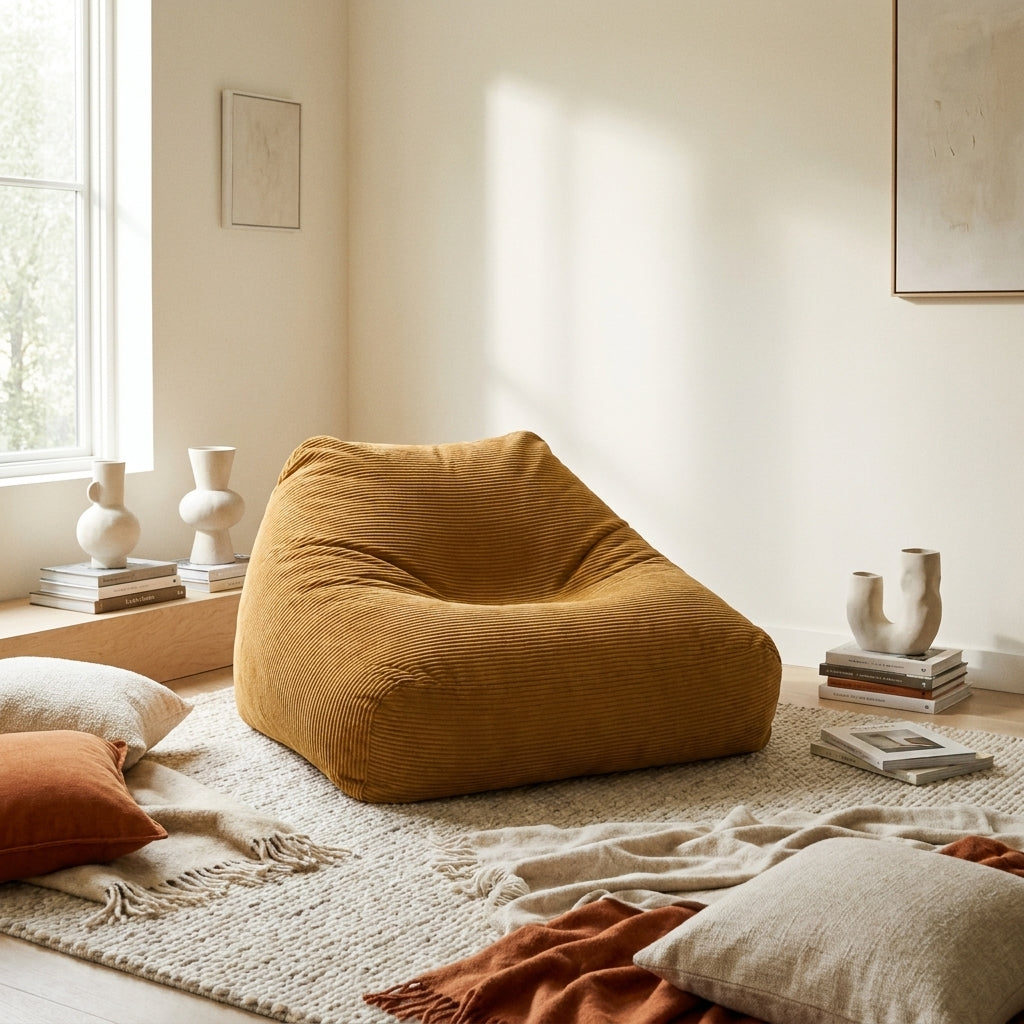 Fåtölj Sittsäck Soffa Snug Waves Mustard