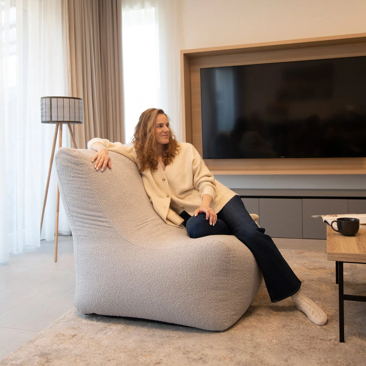 Sittsäck Fåtölj Seat 100 Madu Cream-Fåtöljer-Slowdown