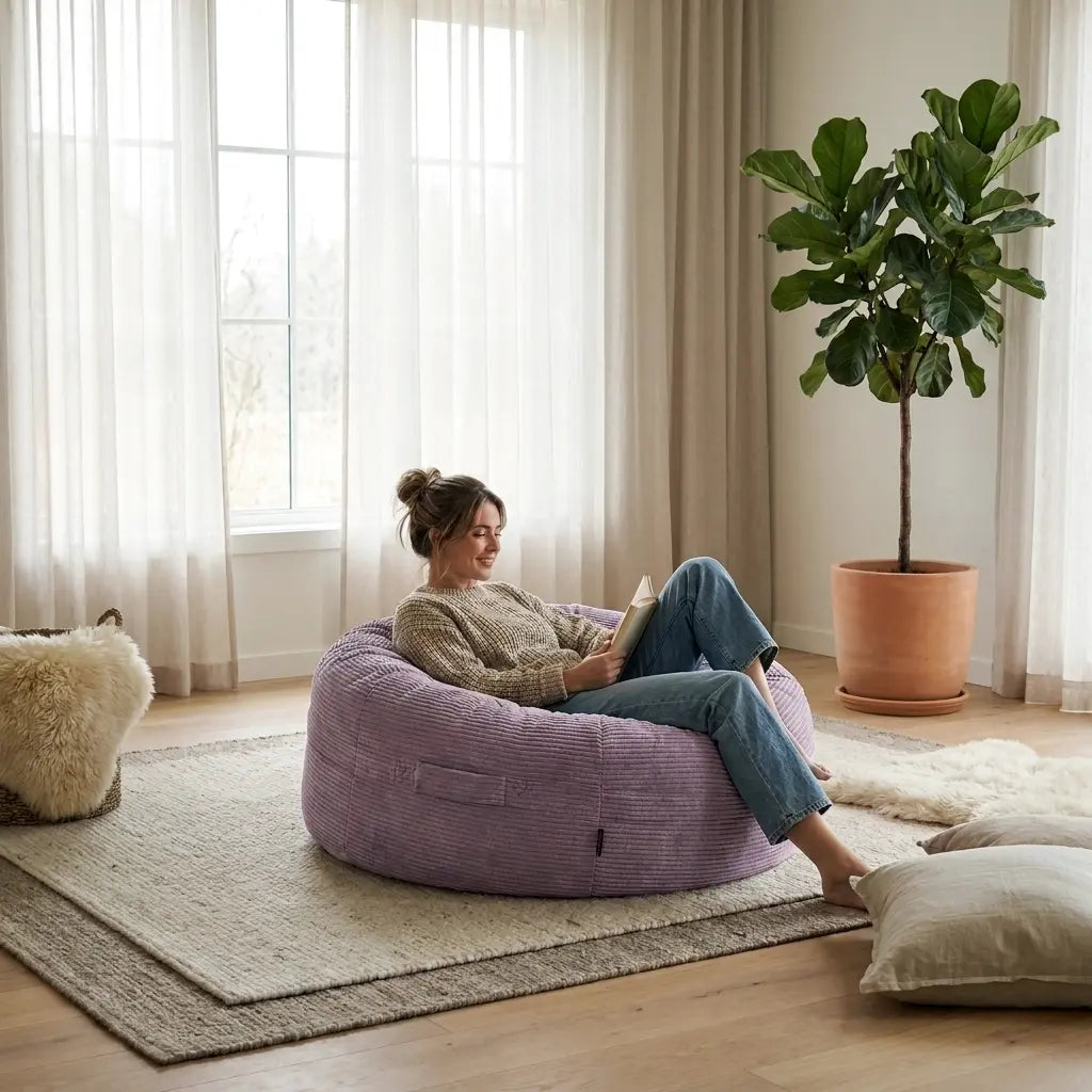 Jätte stor lilac saccosäck Roll 135