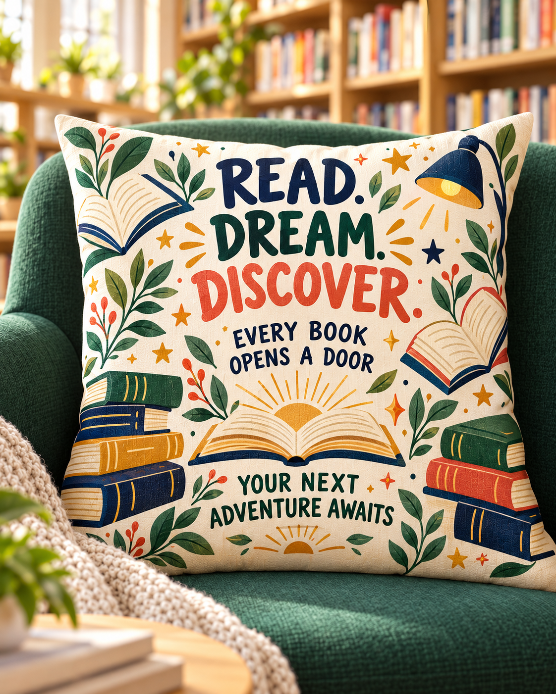 Kudde Pillow 43 med tryck 43x43x15 cm SLOWDOWN