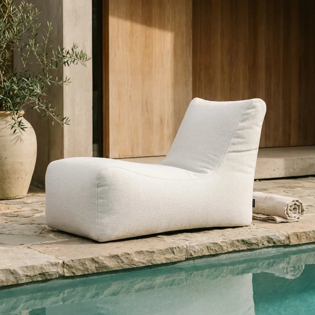 Sittsäck Lounge Dunẽs Fluffy White SLOWDOWN