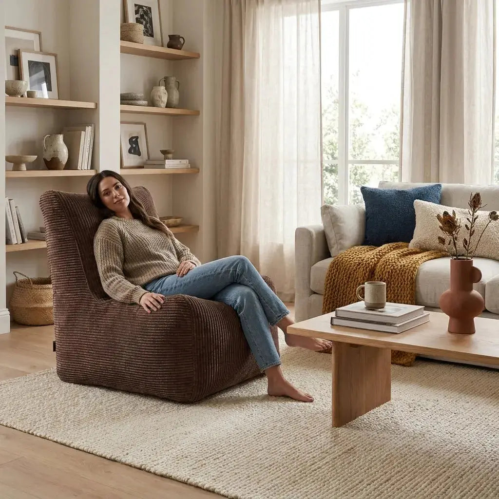 Sittsäck Fåtölj Seat Waves Chocolate SLOWDOWN