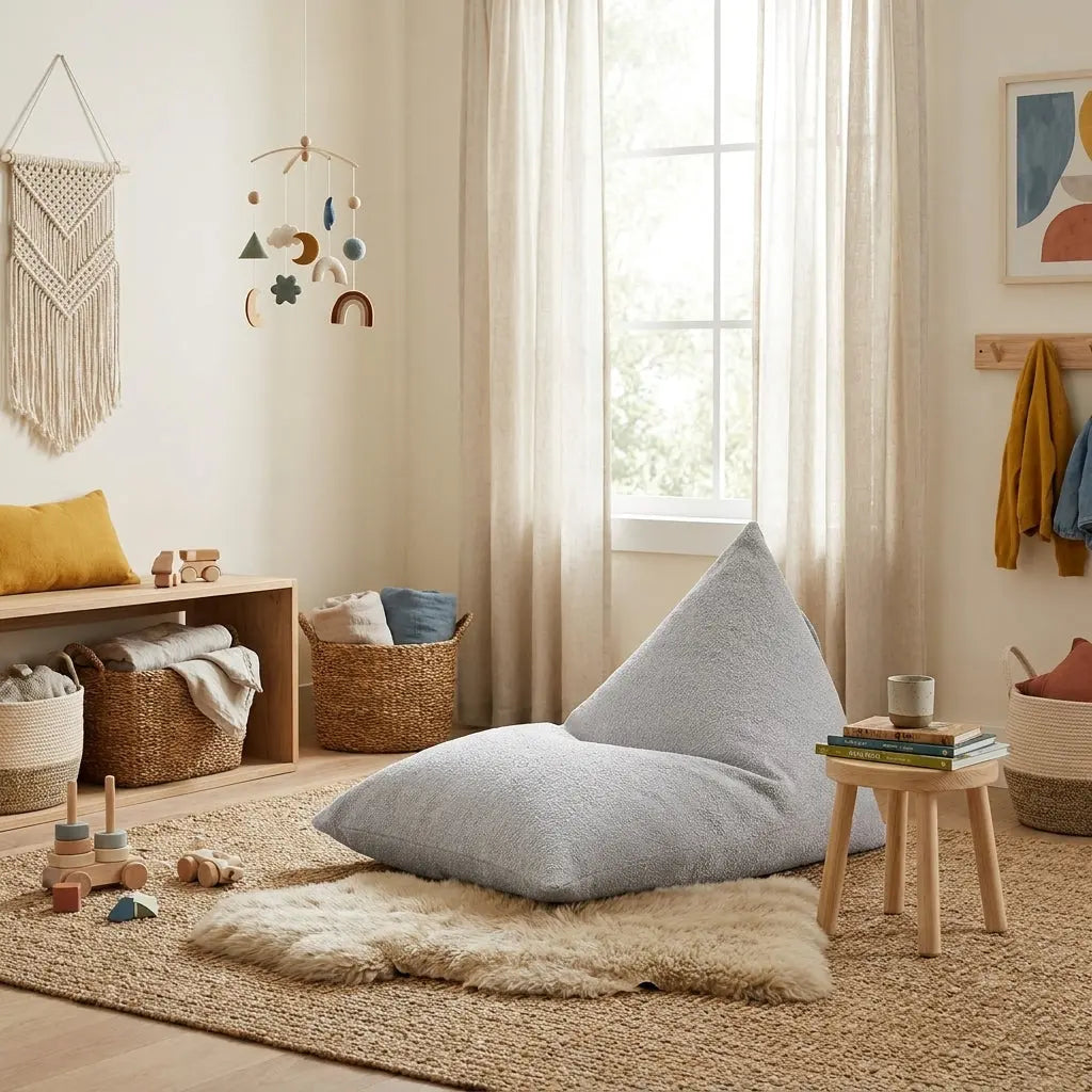 Sittsäck Barnfåtölj Razzy Madu Light Grey SLOWDOWN