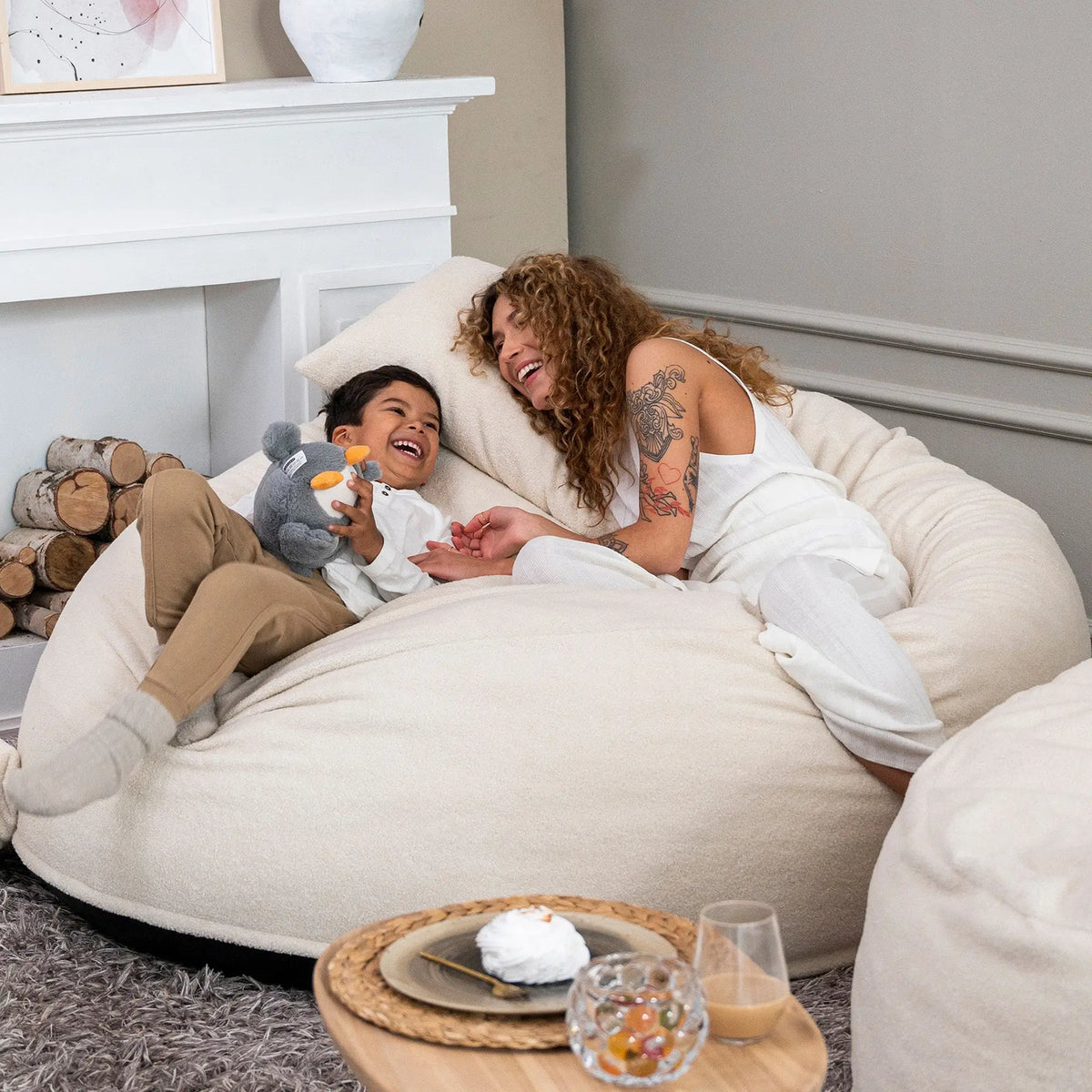 Sittsäck Teddy Om 135 Cream-Fåtöljer OM-Slowdown