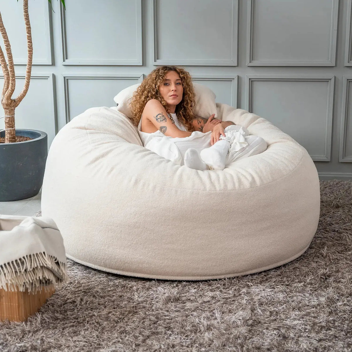 Sittsäck Teddy Om 135 Cream-Fåtöljer OM-Slowdown