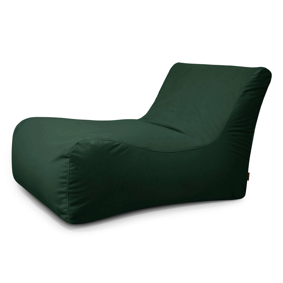 Mörkgrön sittsäcksfåtölj Lounge 100 med bred rygg och bekväm design.