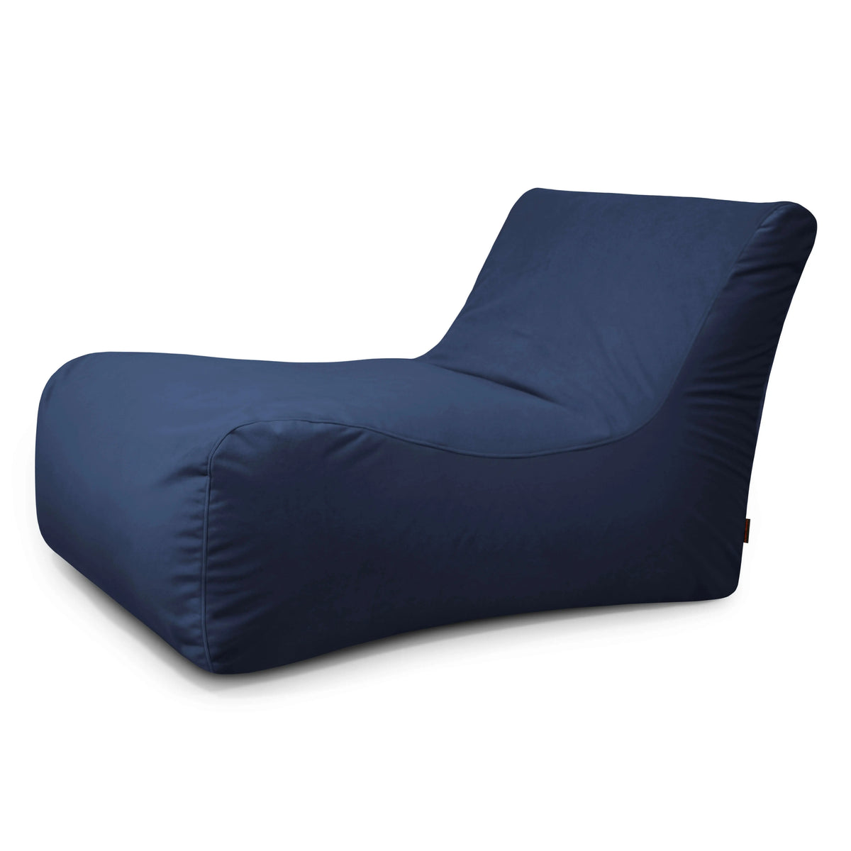 Mörkblå sittsäcksfåtölj Lounge 100 med bred rygg och bekväm design för avkoppling.
