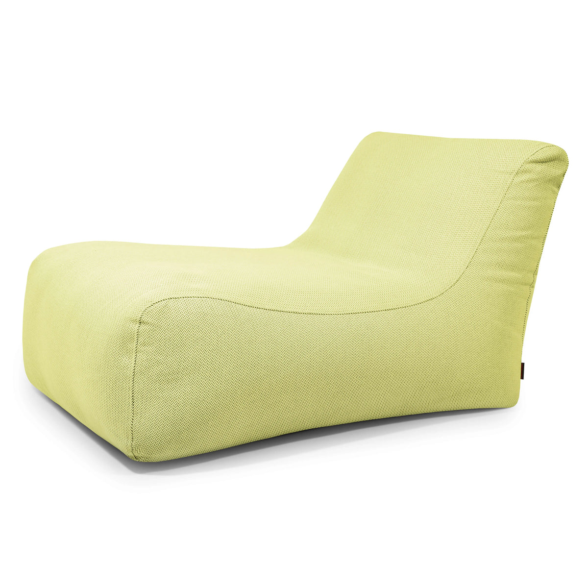 Bred sittsäck fåtölj Lounge 100 i livfull Canaria Lime färg med extra ryggstöd för komfort.