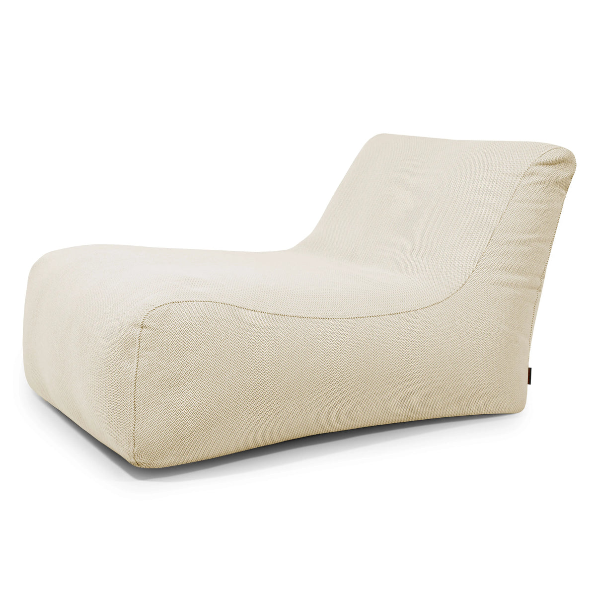 Bred sittsäck Lounge 100 fåtölj i Canaria Sand med texturerat tyg och högt ryggstöd.