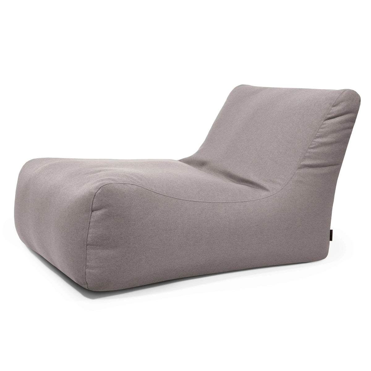 Grå Lounge 100 sittsäck fåtölj i tyg med bred rygg och bekväm design.