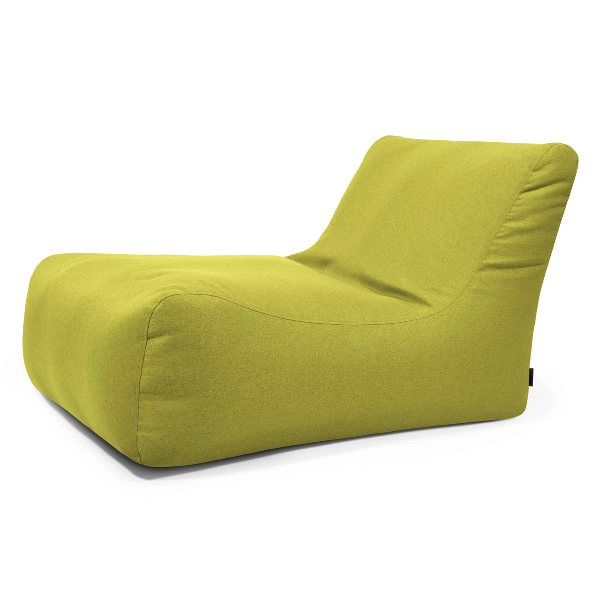 Limegrön sittsäcksfåtölj Lounge 100 med bred rygg och bekväm design för avkoppling.