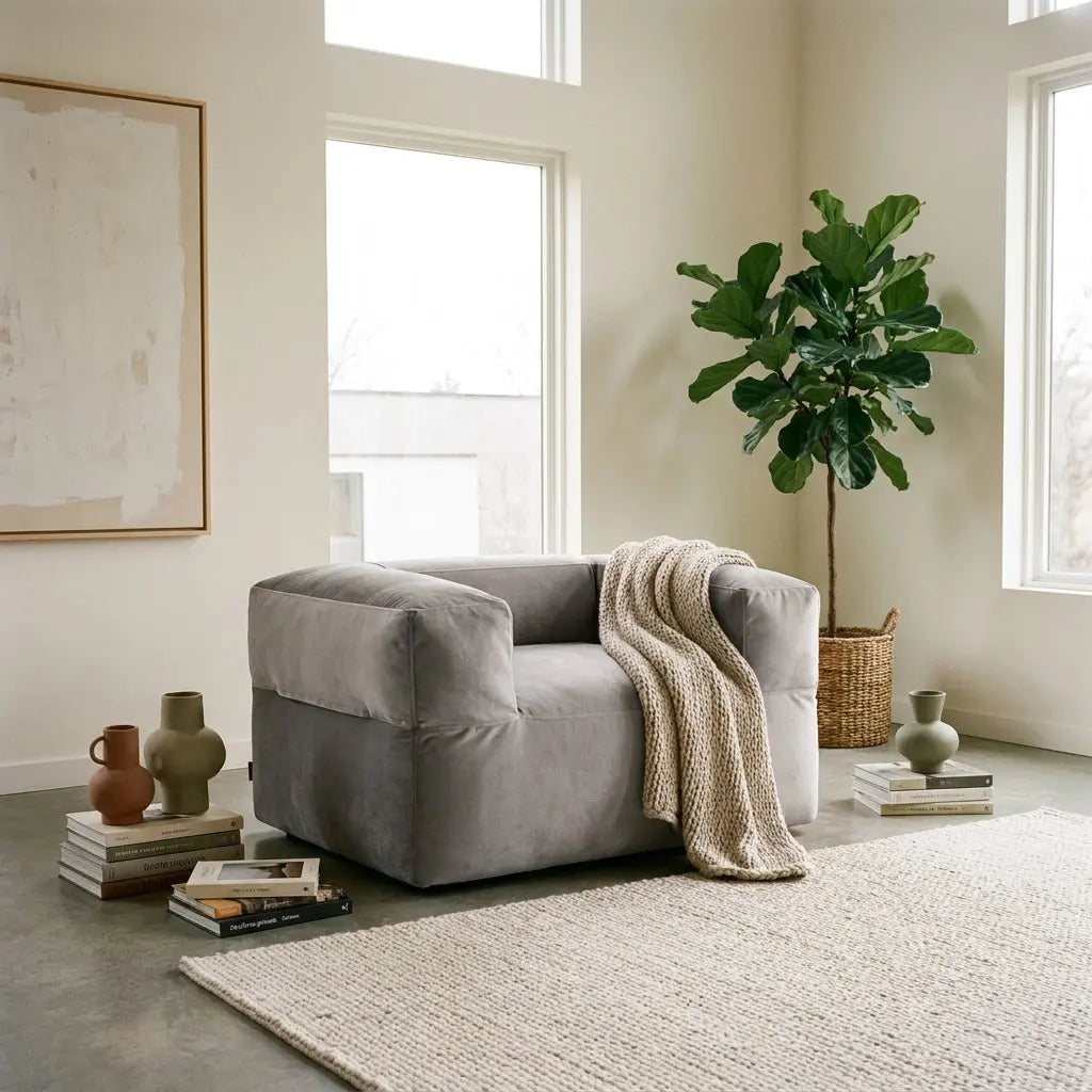 Sittsäck MooG Barcelona White Grey
