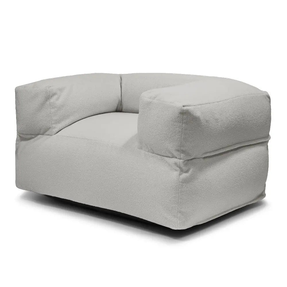 Sittsäck MooG Teddy White Grey-Bean bags-Slowdown