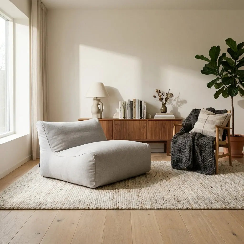 Sittsäck Soffa Lounge Barcelona White Grey