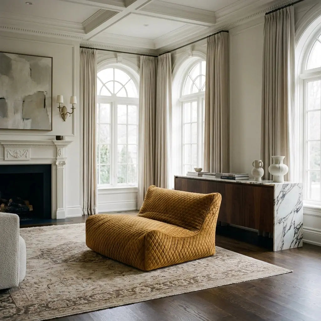 Sittsäck Soffa Lounge Lure Luxe Mustard