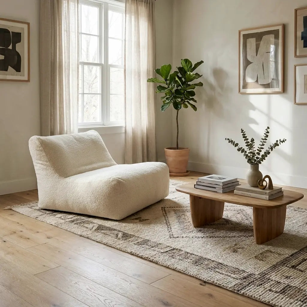 Sittsäck Soffa Lounge Teddy Cream