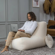 Sittsäck Tube Teddy Cream-Bean bags-Slowdown