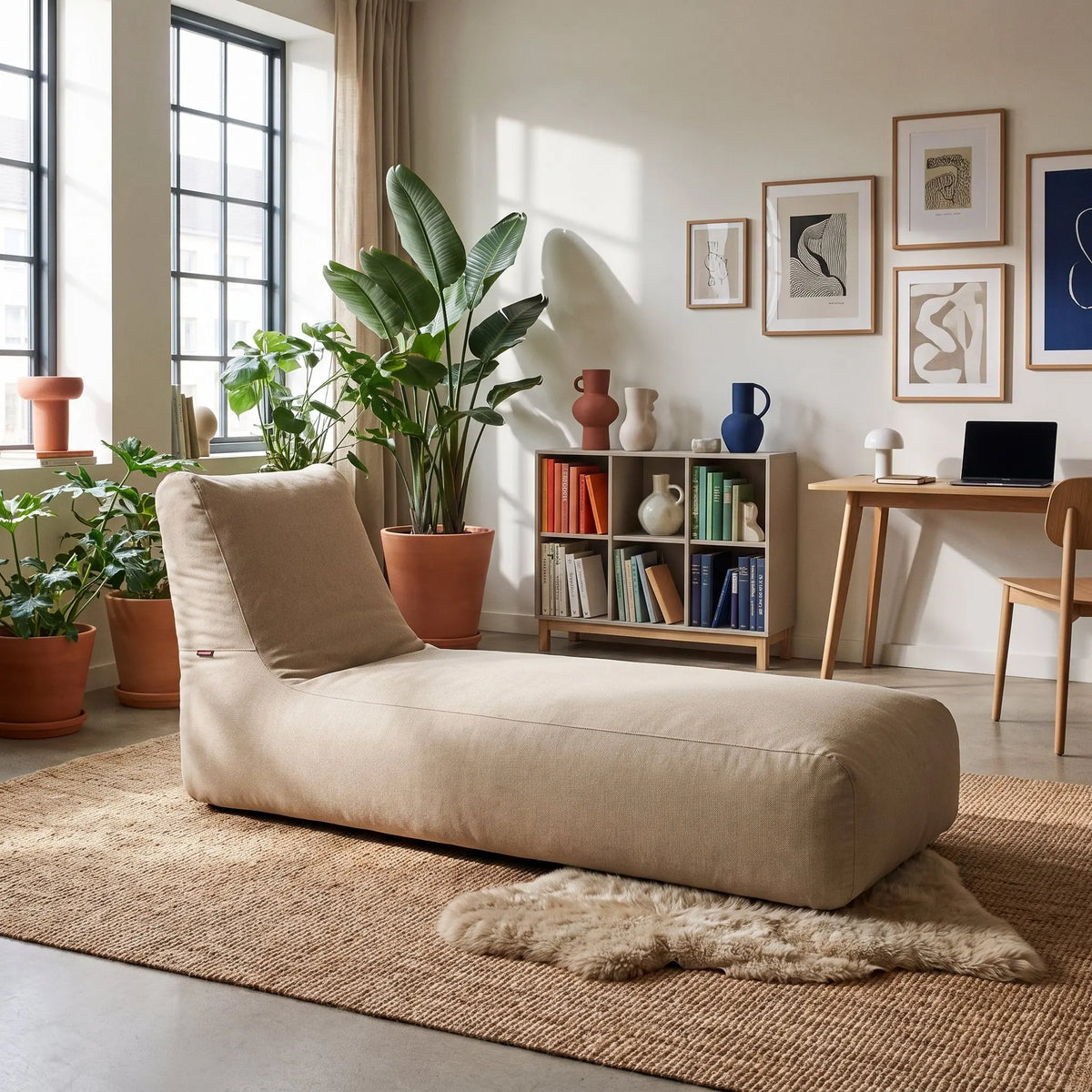 Sittsäck dagbädd - sunbed OX Beige