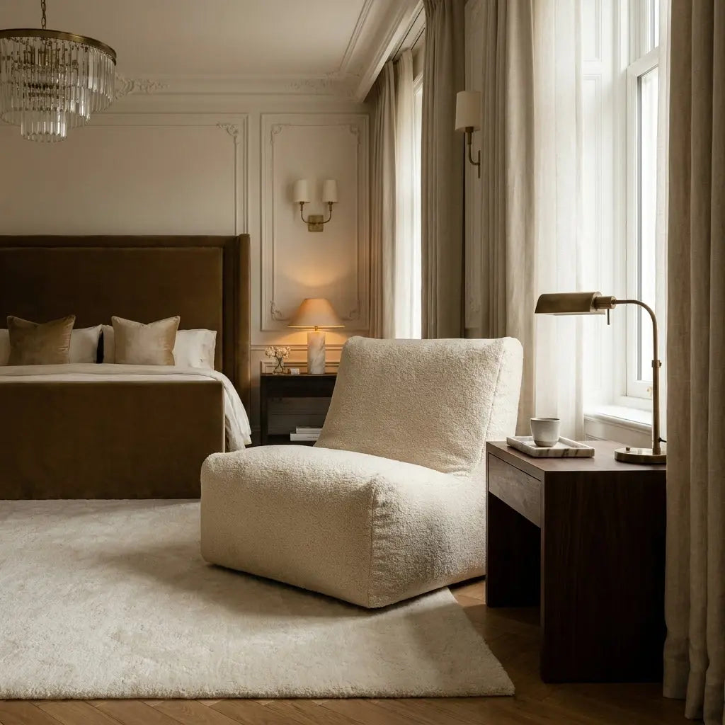 Sittsäck Fåtölj Seat 100 Teddy Cream SLOWDOWN