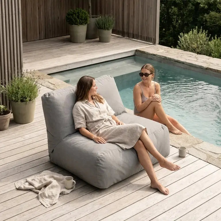 Sittsäck Soffa Tube Colorin White Grey SLOWDOWN