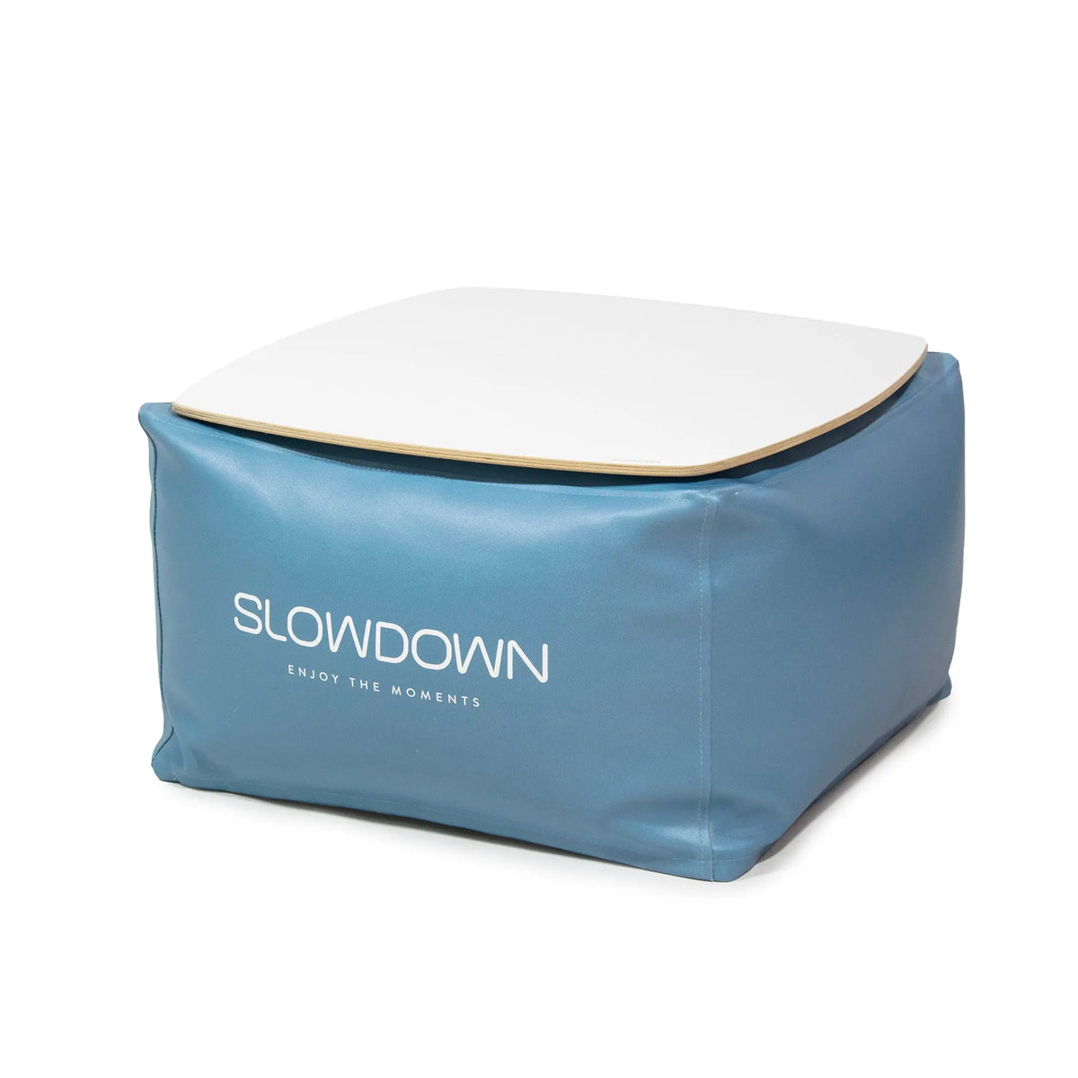 Softbox fyrkantig sittpuff Cape med tryck 65x65x37cm SLOWDOWN