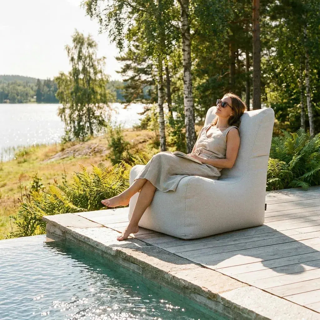 Sittsäck Fåtölj Seat Dunẽs Fluffy White SLOWDOWN