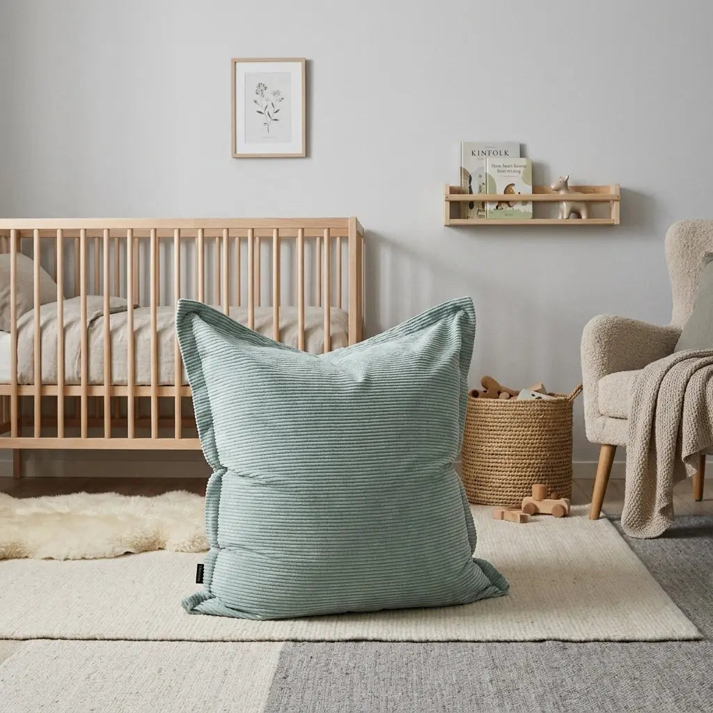 Me wave Manchester sittkudde för små barn - saccosäck 1-4 år OEKO-TEX ® Mint SLOWDOWN